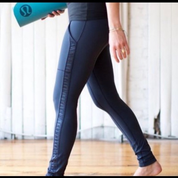 lululemon athletica Pants - Lululemon Practice Daily Ruched Tuxedo Stripe size 12